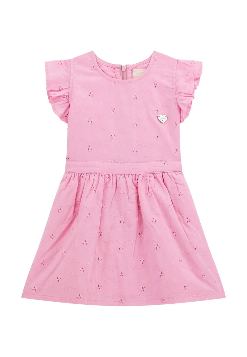 MITTELLANGES BRODERIE ANGLAISE - Freizeitkleid - rose