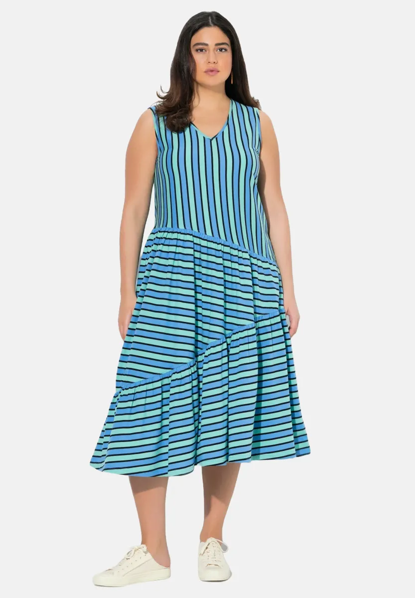MIXED STRIPE SLEEVELESS - Jerseykleid - sky blue