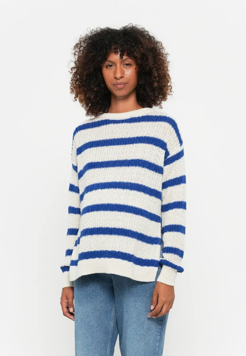 MLNOA VITA - Strickpullover - birch stripe/mazarine blue