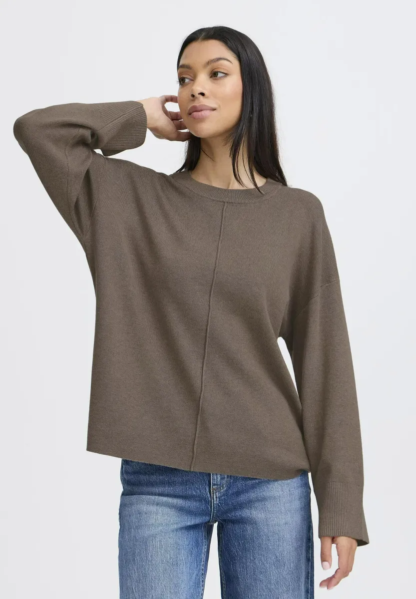 MMORLA LOOSE - Strickpullover - walnut melange