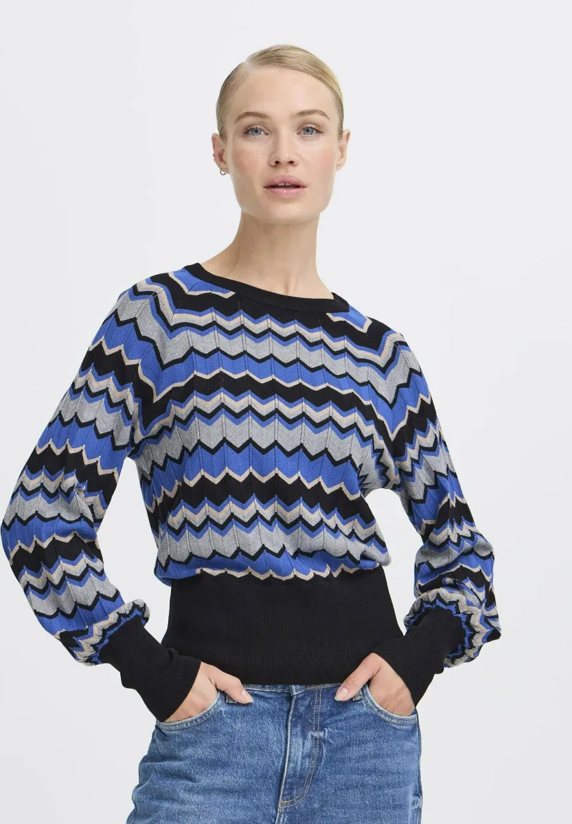 MMORLA ZIGZAG - Strickpullover - blue quartz mix