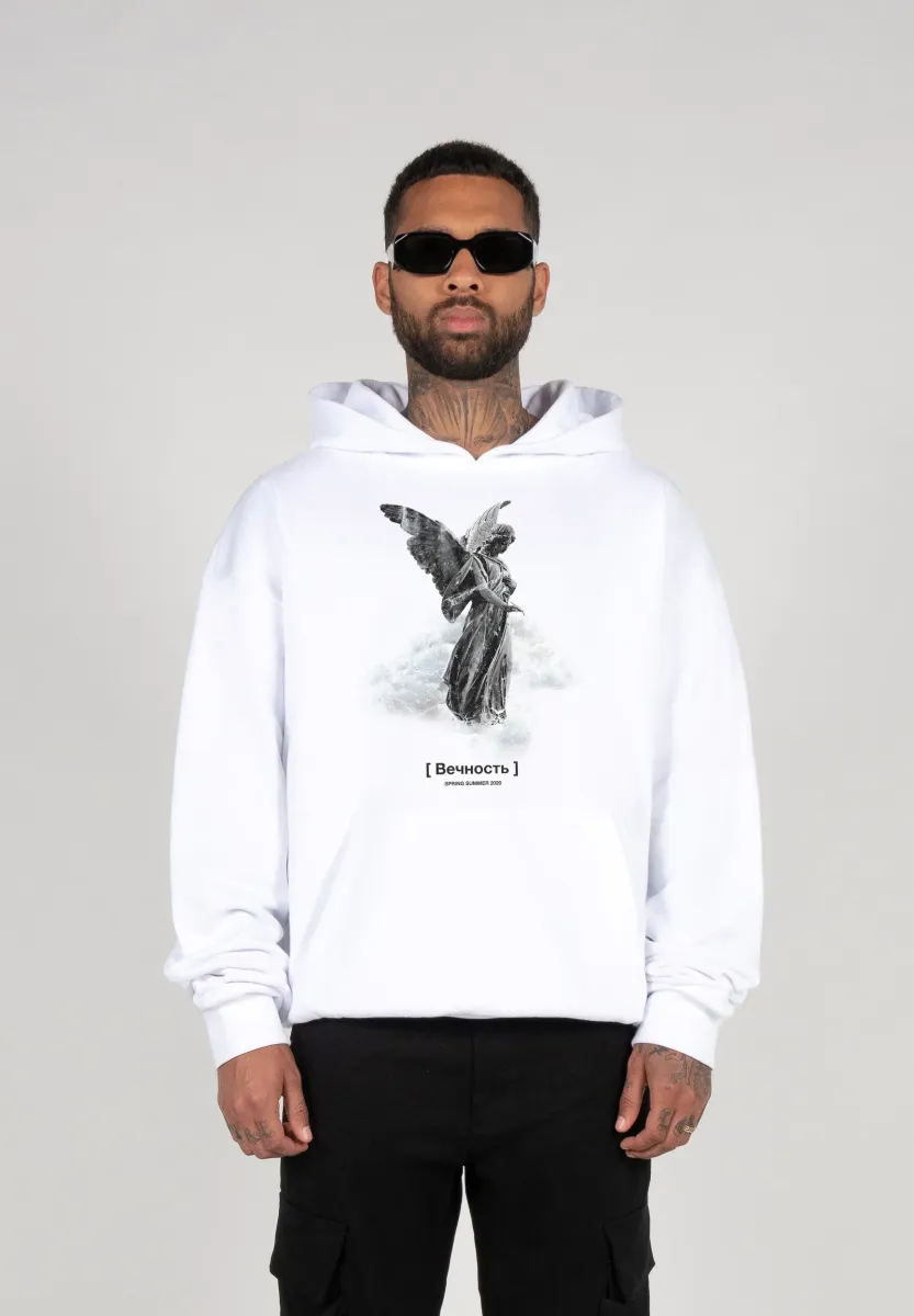 MÄNNER HEAVY ESSENTIALS  - Kapuzenpullover - white