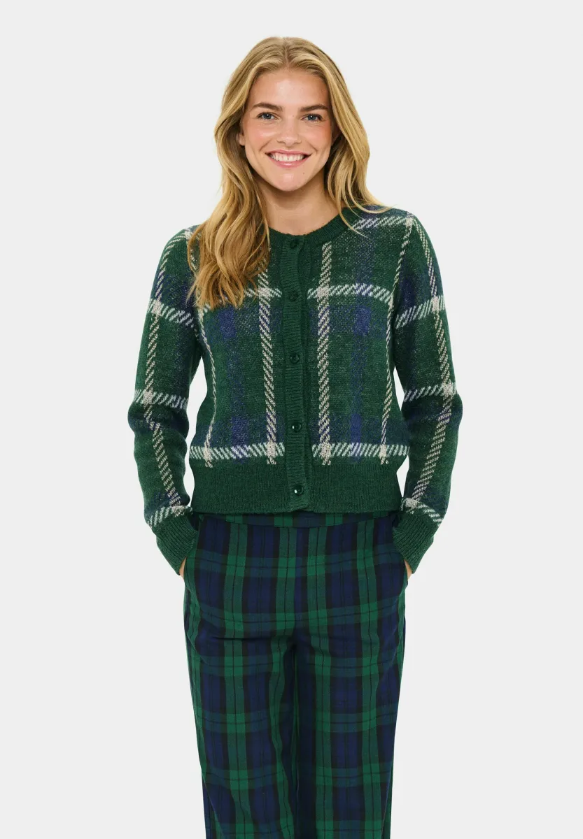 MOANASZ - Strickjacke - botanical naval plaid