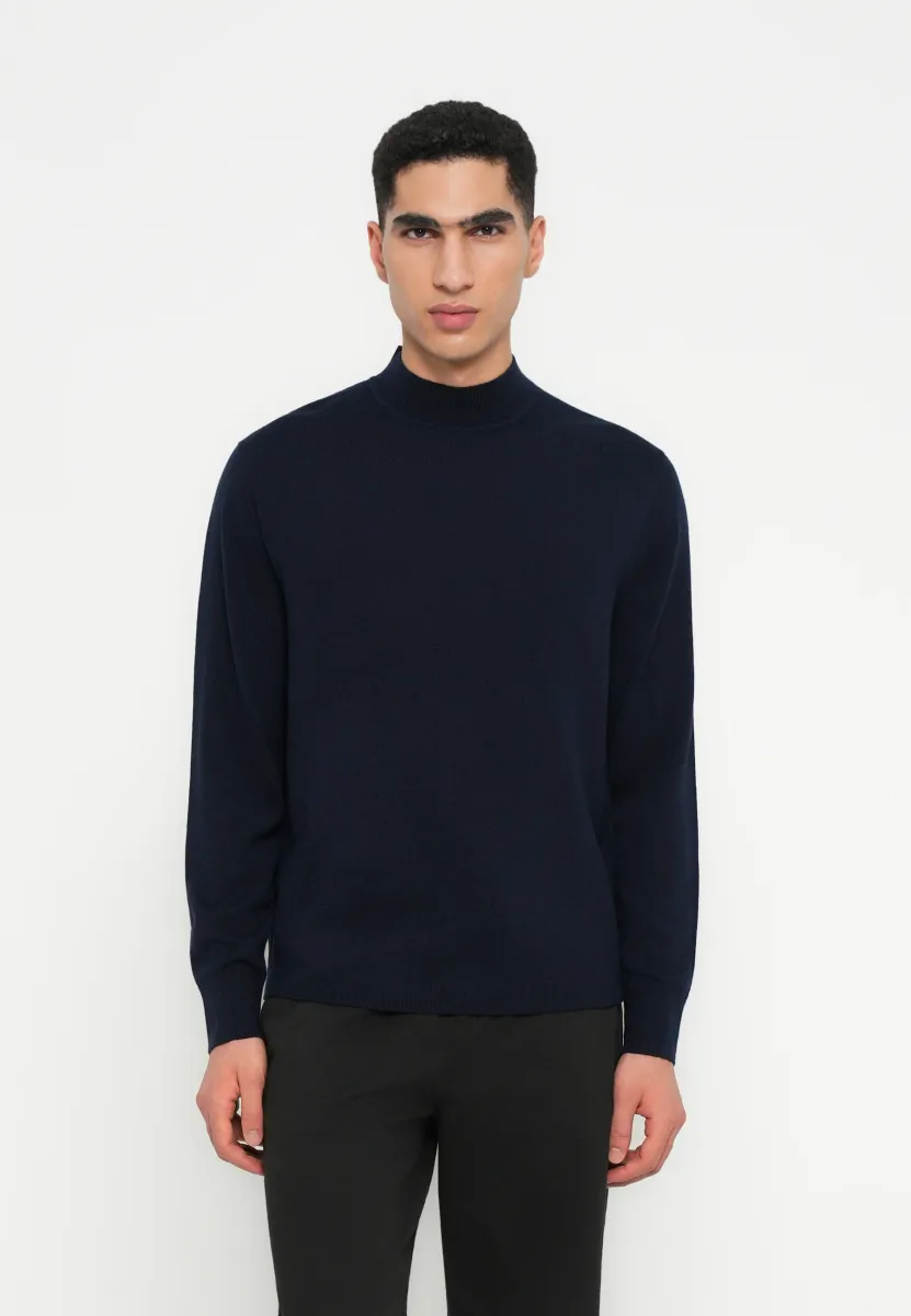 MOCK NECK - Strickpullover - dark sapphire