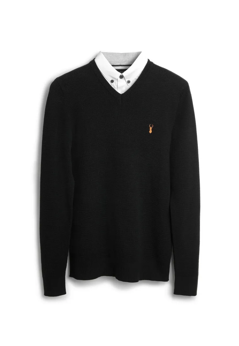 MOCK - Strickpullover - black