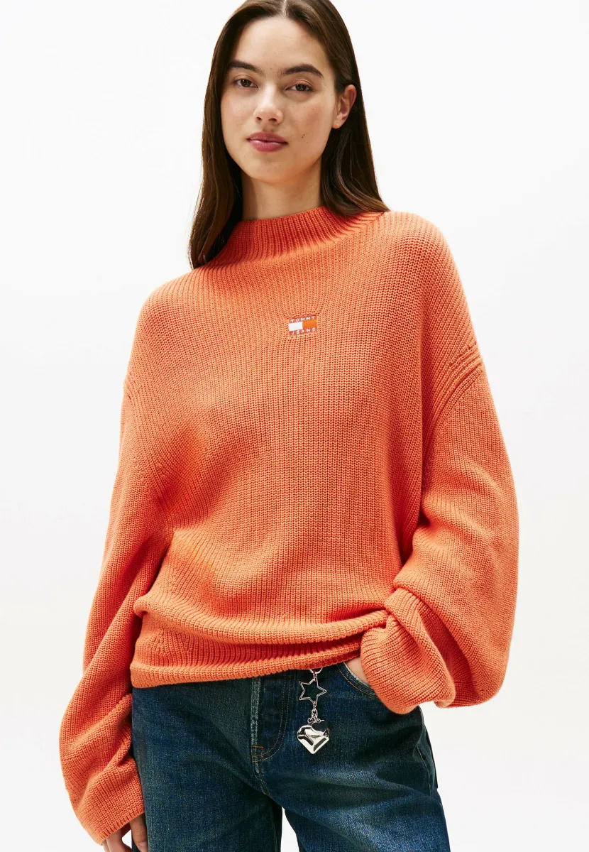 MOCKNECK BADGE  - Strickpullover - rustic coral