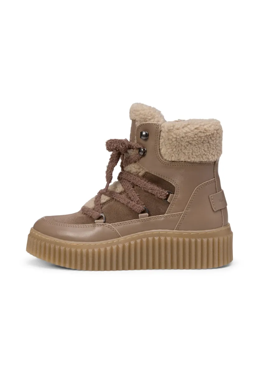 MODEL MIT FLAUSCHIGEM TEDDY - Snowboot/Winterstiefel - dark taupe