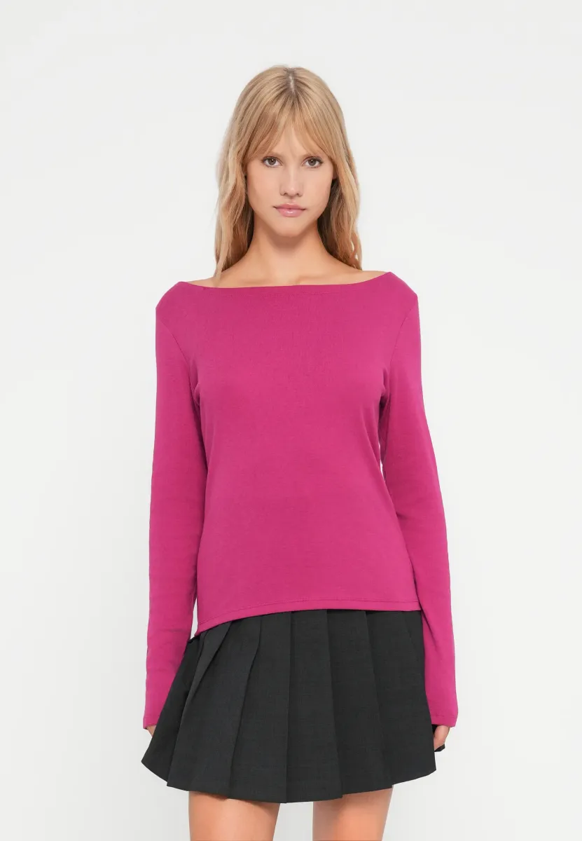 MODERN BOAT NECK SOLID - Langarmshirt - cerise