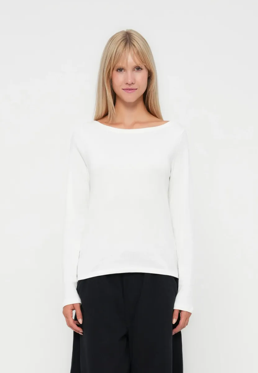 MODERN BOAT NECK SOLID - Langarmshirt - white