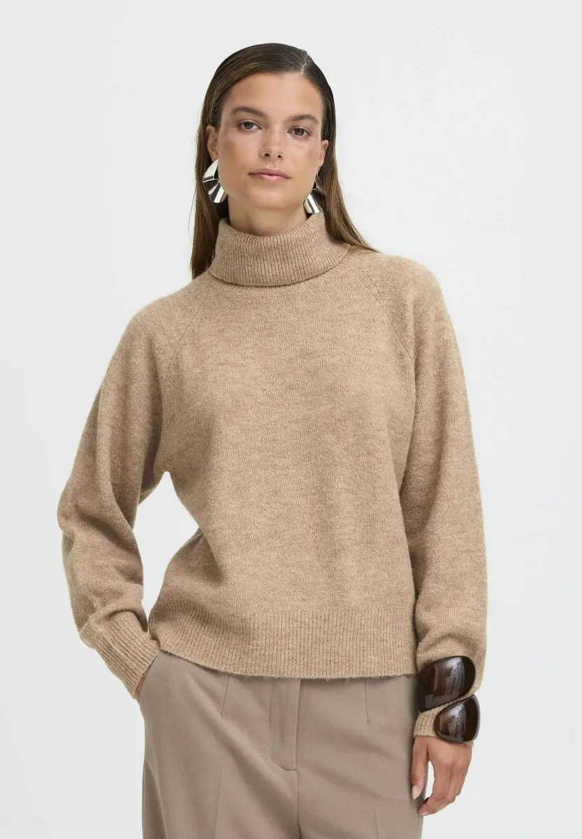 MONNA ROLLNECK - Strickpullover - walnut melange