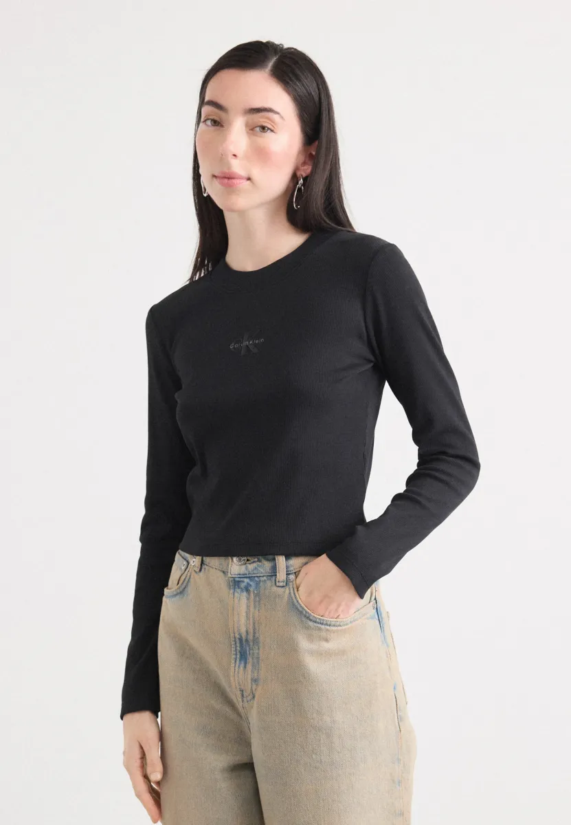 MONOGRAM BABY TEE - Langarmshirt - black