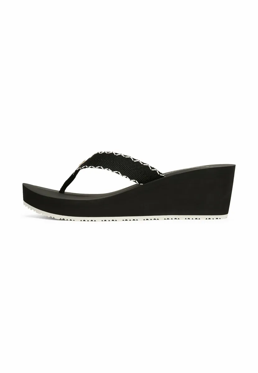 MONOGRAM WEDGE FLIP-FLOPS - Zehentrenner - black