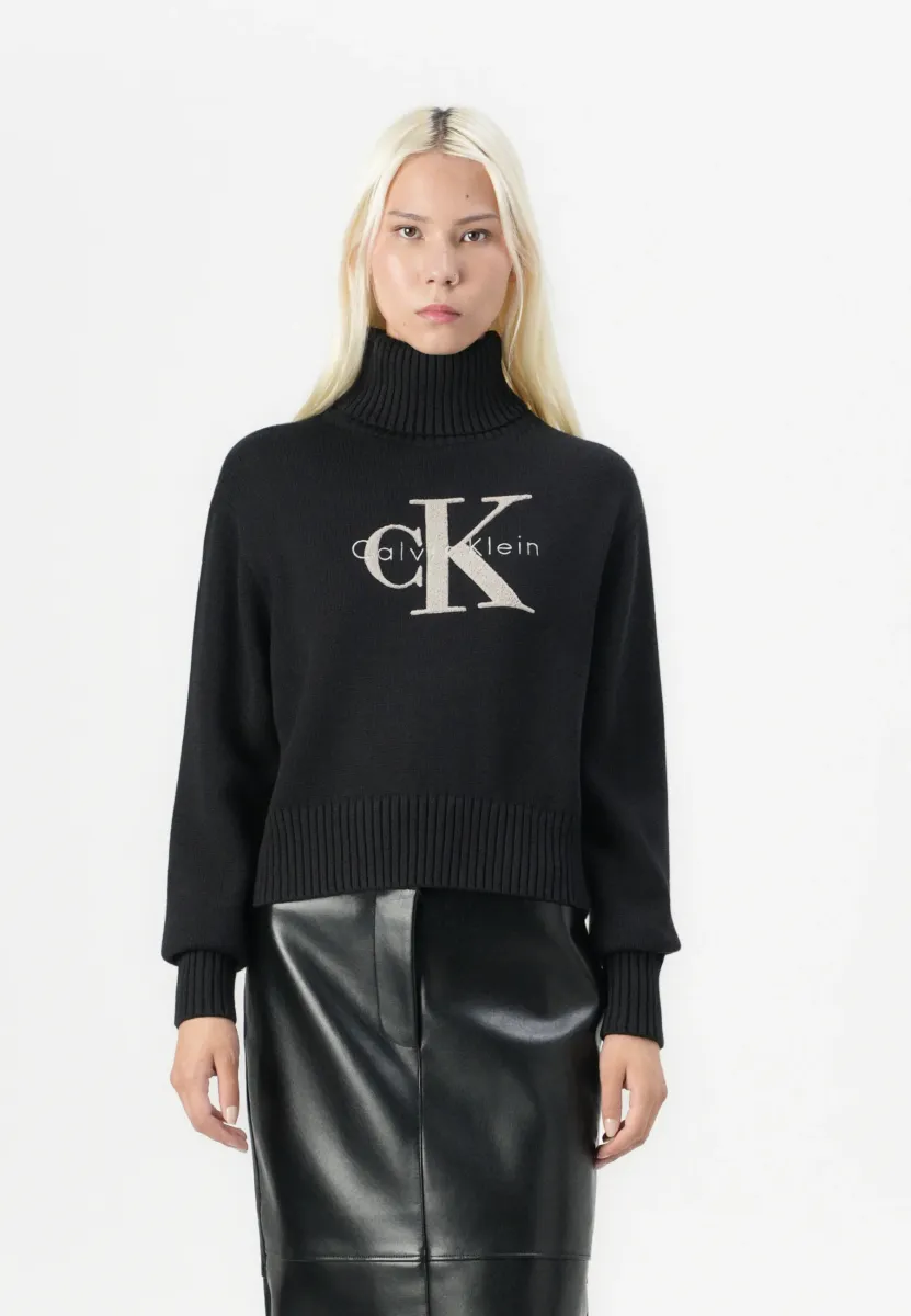 MONOLOGO SWEATER - Strickpullover - black