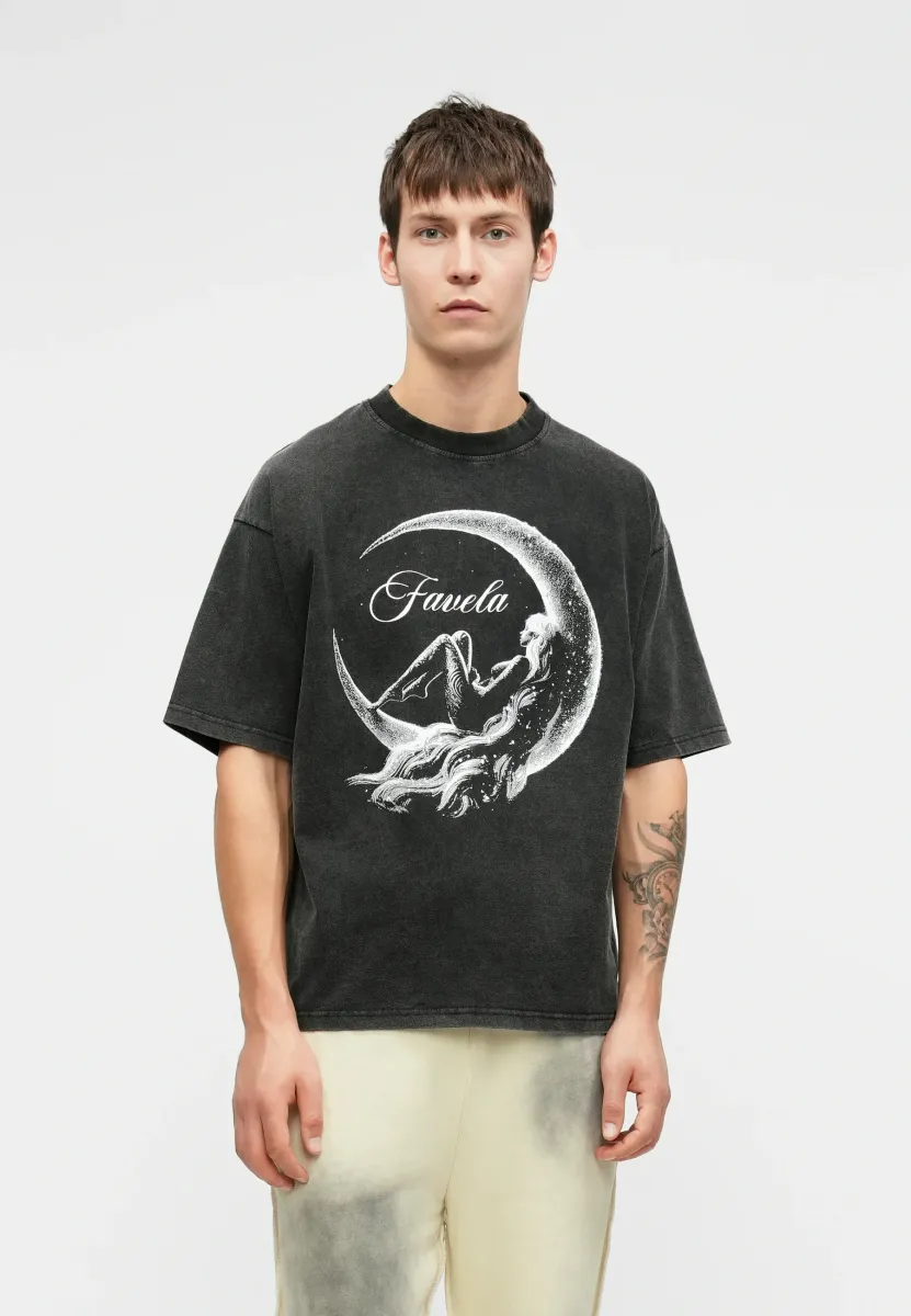 MOON GIRL  - T-Shirt print - black washed