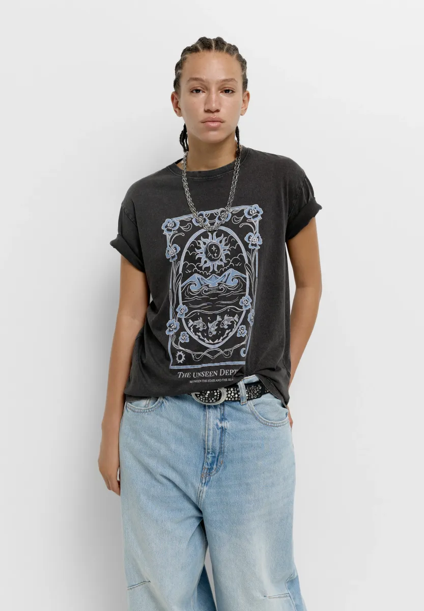 MOON GRAPHIC - T-Shirt print - black