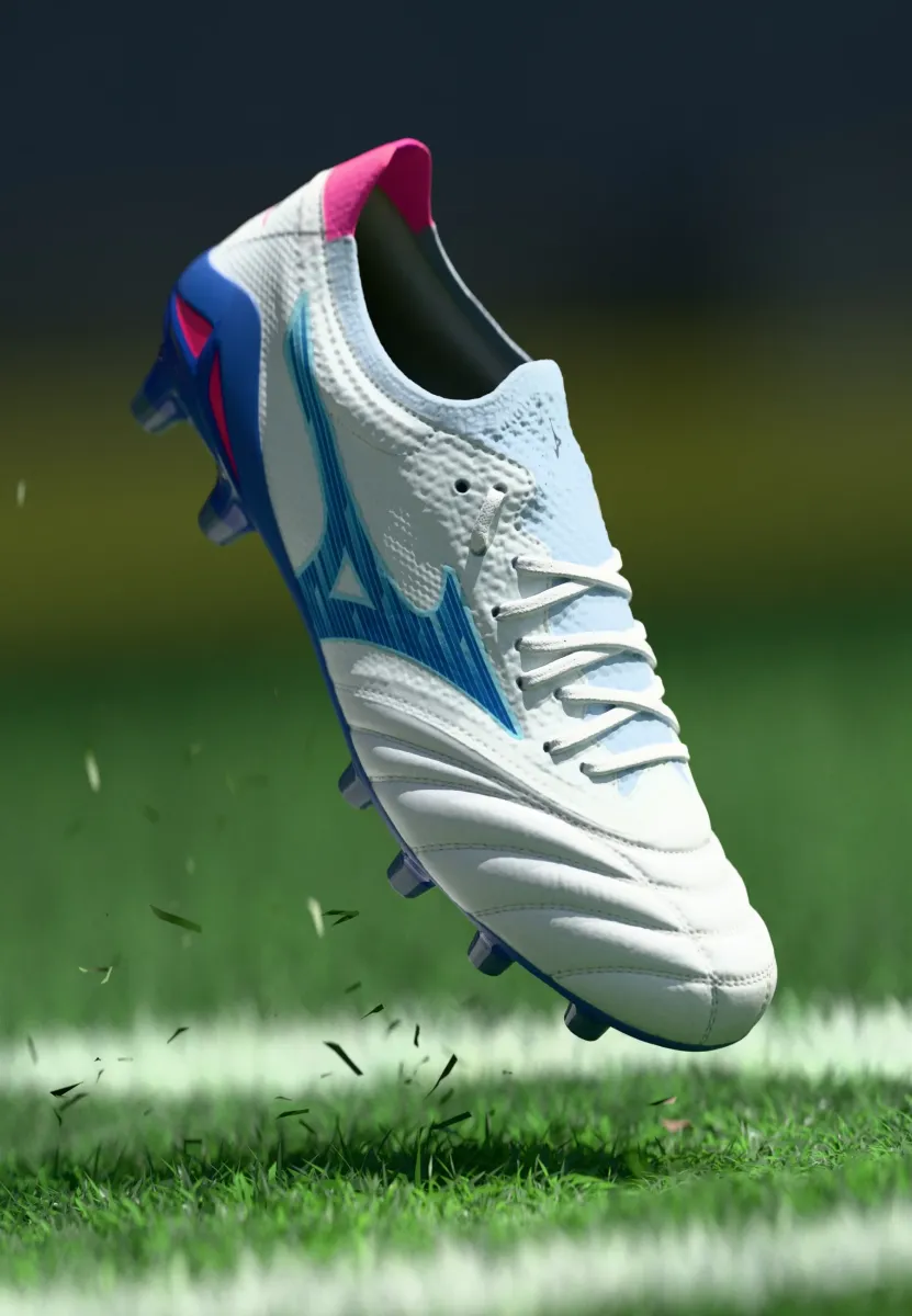 MORELIA NEO IV - Fußballschuhe für festen Untergrund - white/tanager turquoise/pink tetra