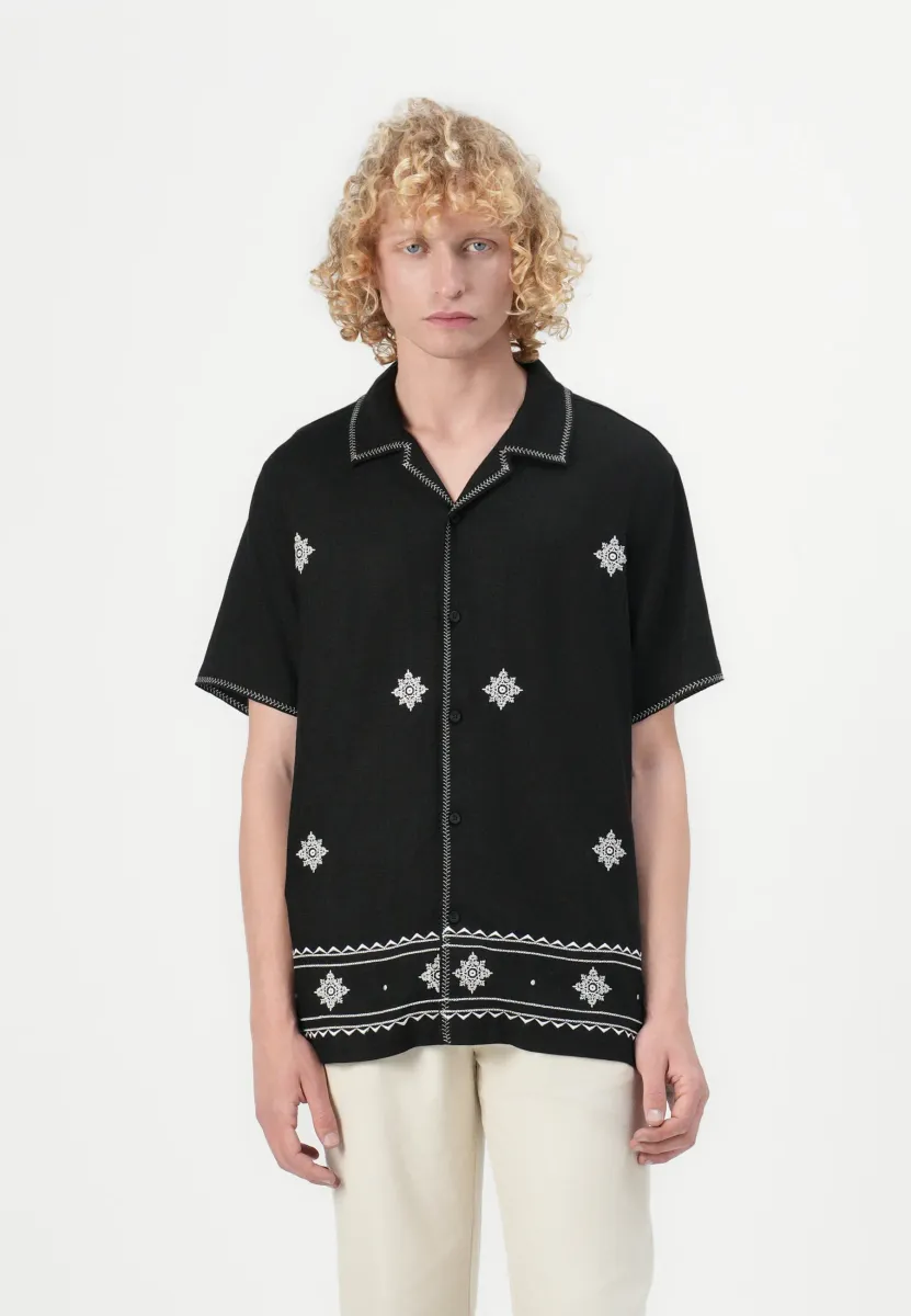 MOSLEY EMBROIDERED - Hemd - jet black