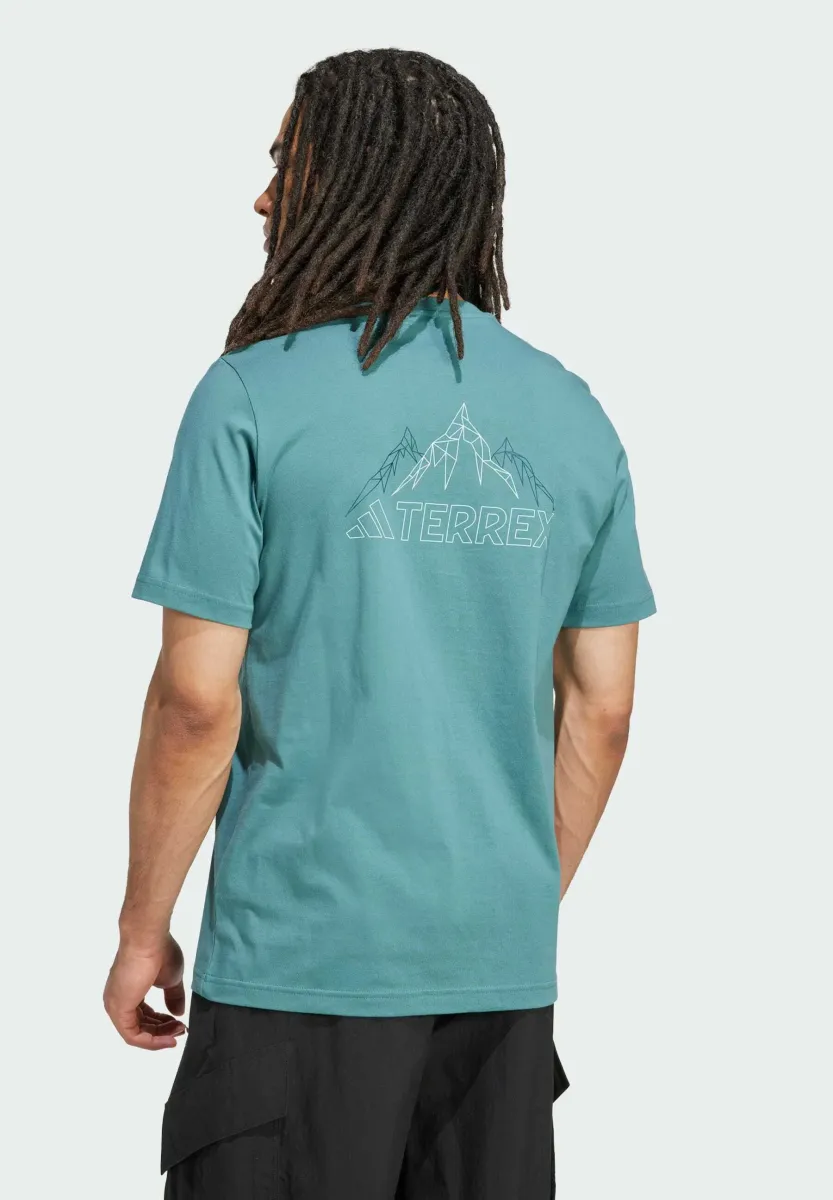 MOUNTAIN TEE - T-Shirt print - preloved teal