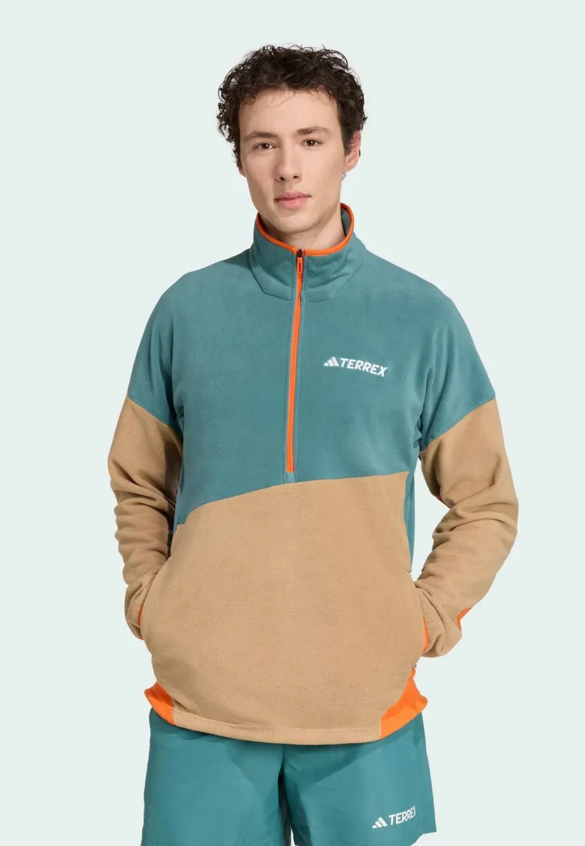MT CW FL ANRK - Fleecepullover - preloved teal   cardboard   semi impact orange
