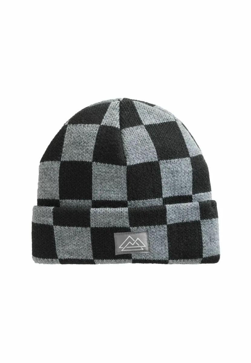 Mütze - black grey check