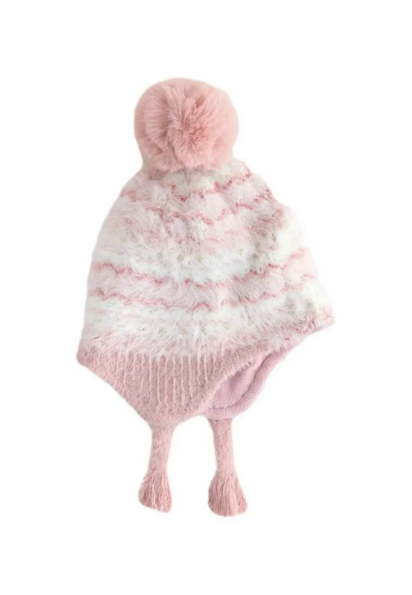 Mütze - pink fairisle pattern