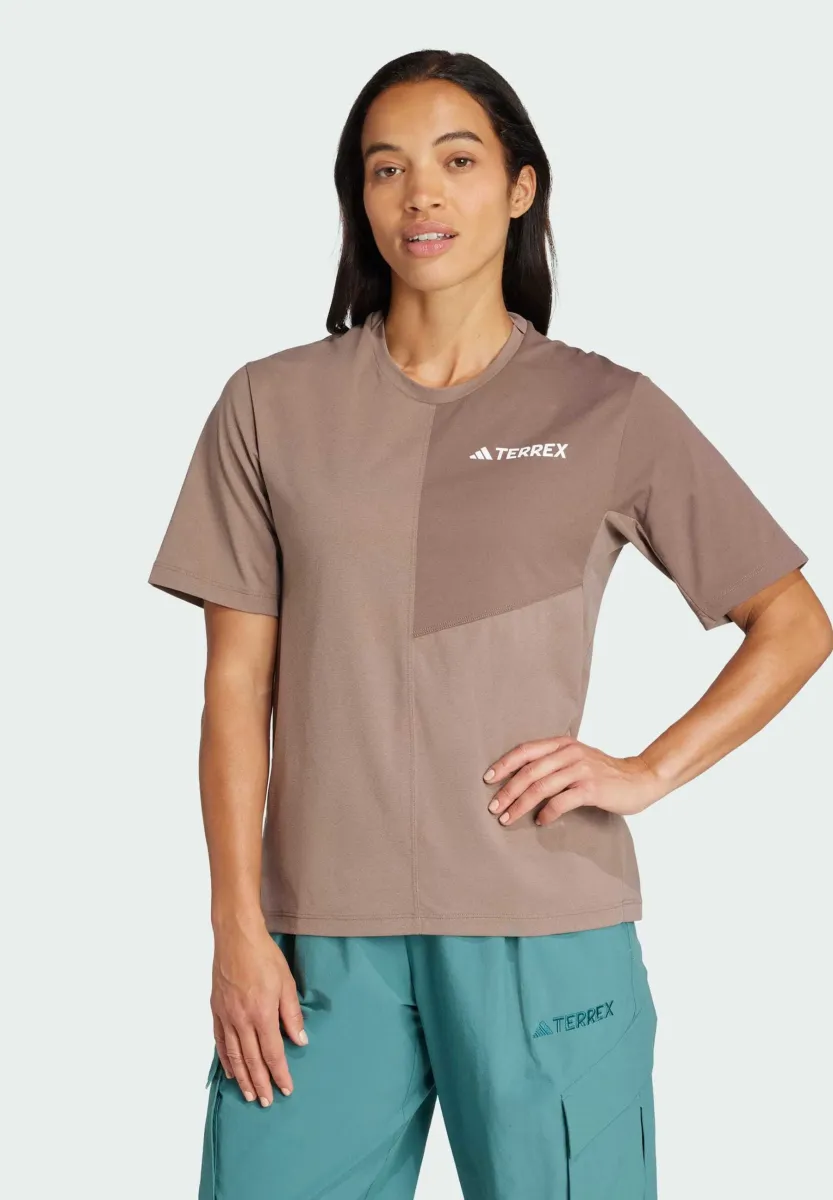 MULTI CLIMACOOL - Sport T-Shirt - trace brown   earth strata