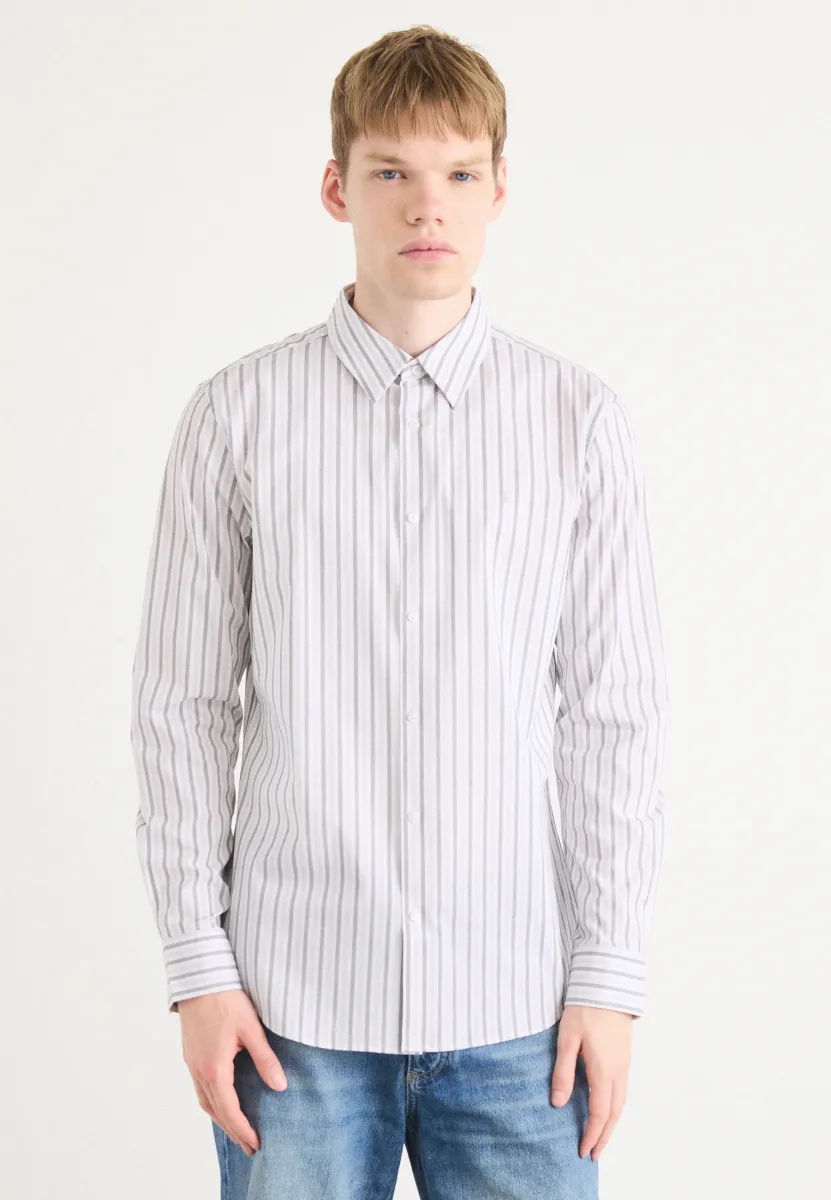 MULTI STRIPE STRETCH SLIM - Hemd - gray marble