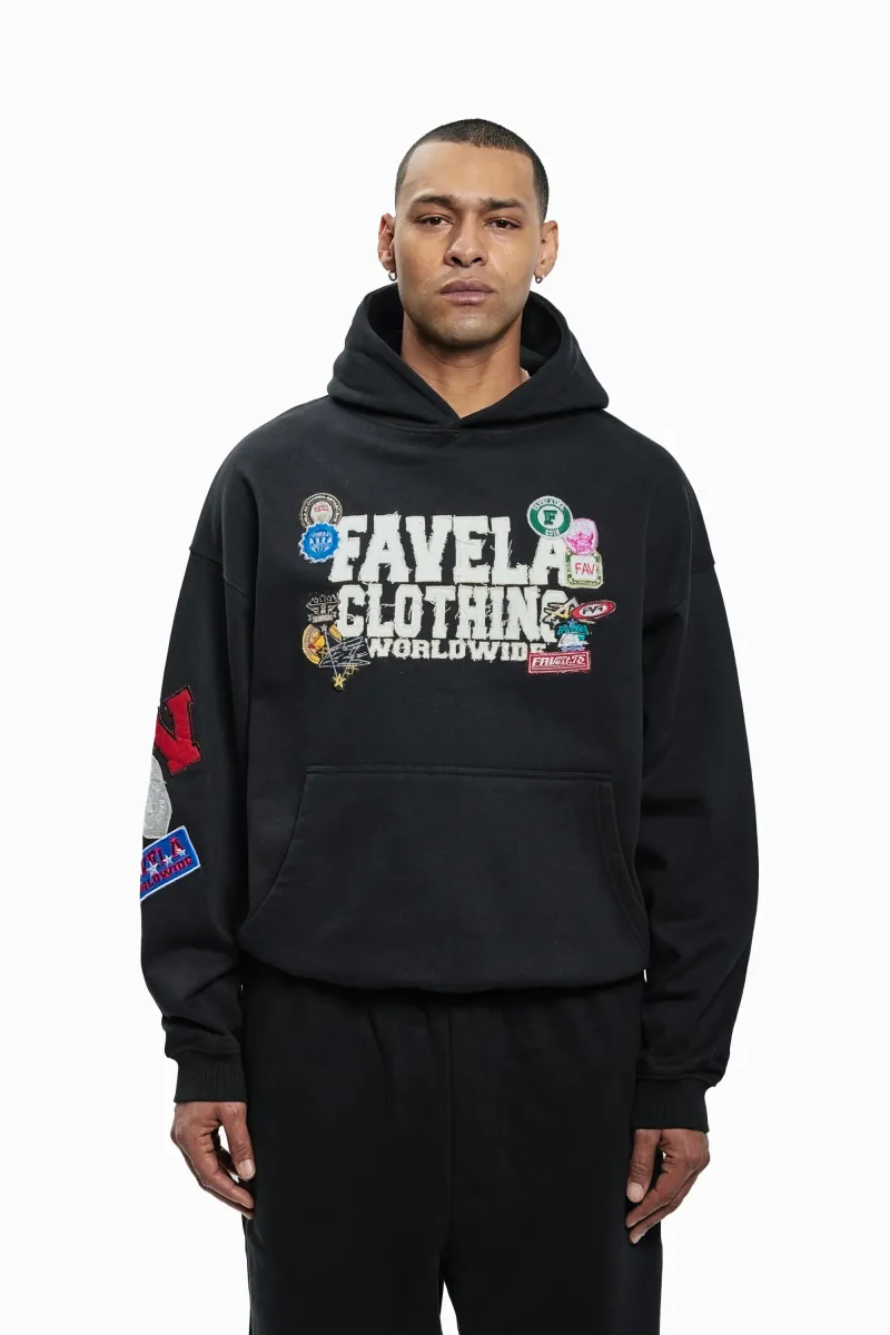 MULTIPATCH HOODIE UNISEX - Kapuzenpullover - black