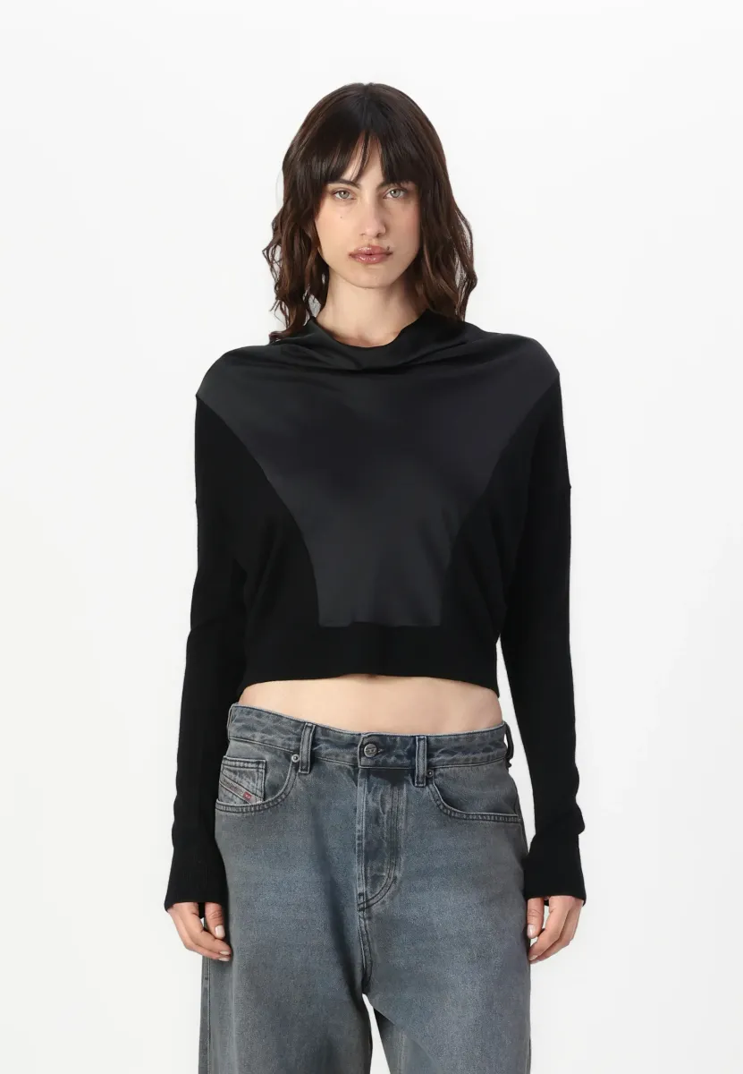 MYRA COWL - Strickpullover - black