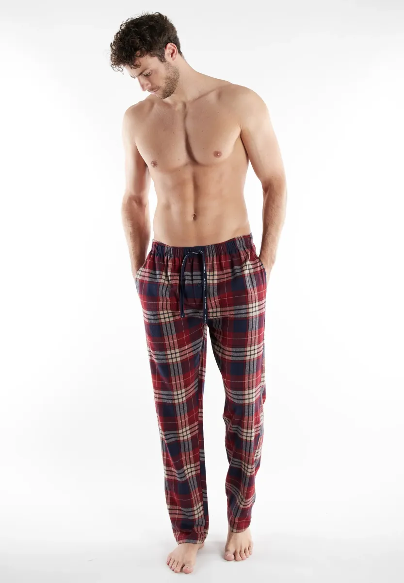 Nachtwäsche Hose - rot-mittel-karo