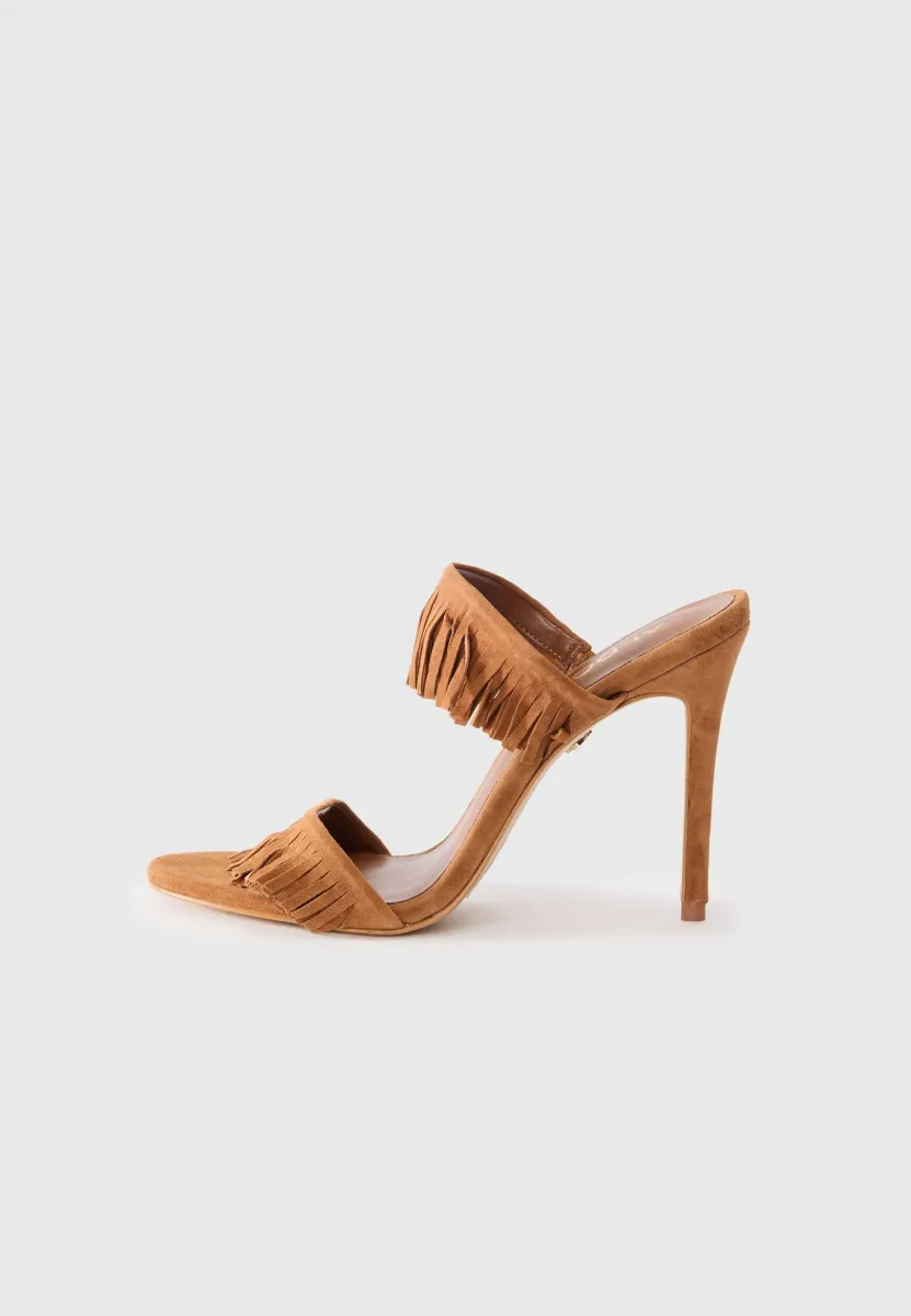 NAHANIE - Pantolette hoch - medium brown