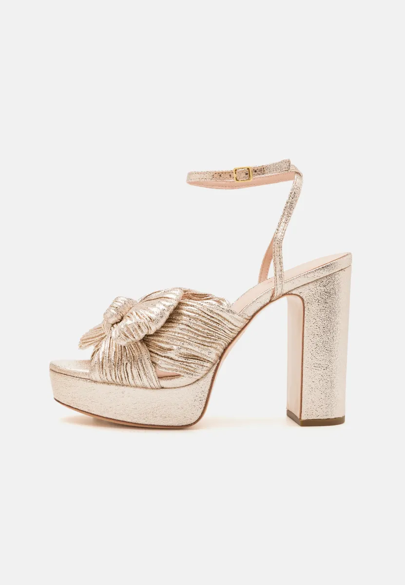 NATALIA PLEATED PLATFORM  - High Heel Sandalette - champagne