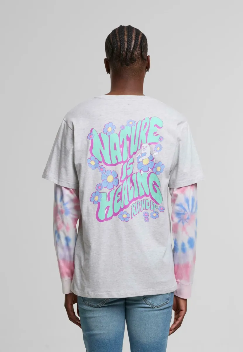 NATURE IS HEALING - Langarmshirt - ash heather