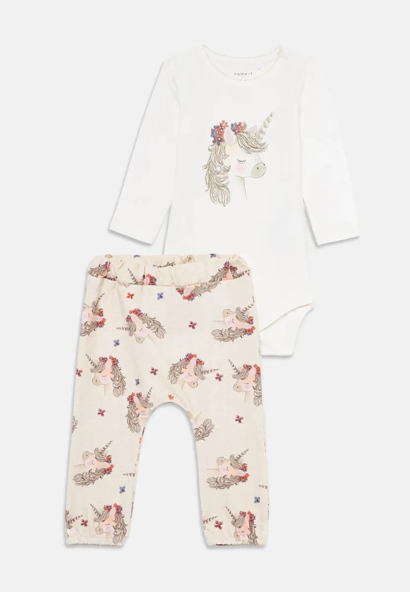 NBFNICORN SET - Langarmshirt - peyote melange