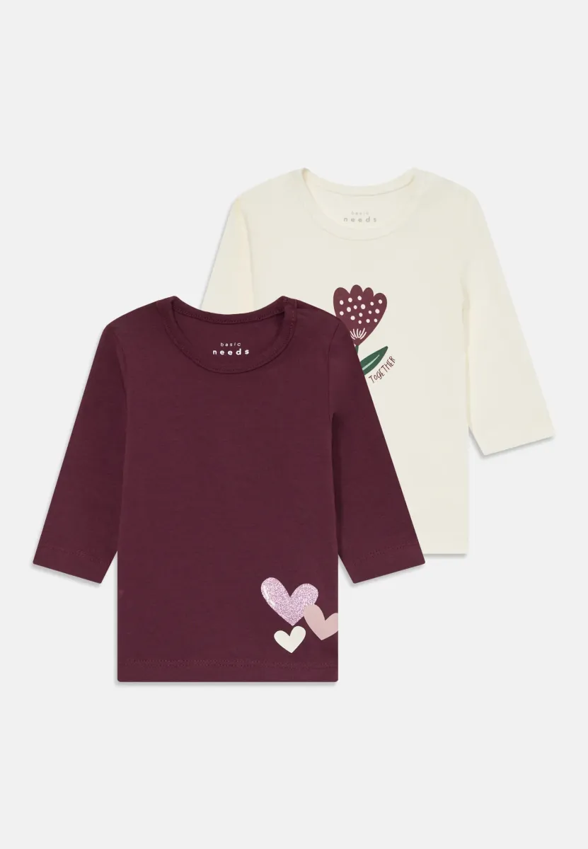 NBFVUBIE 2 PACK - Langarmshirt - fig/cloud dancer