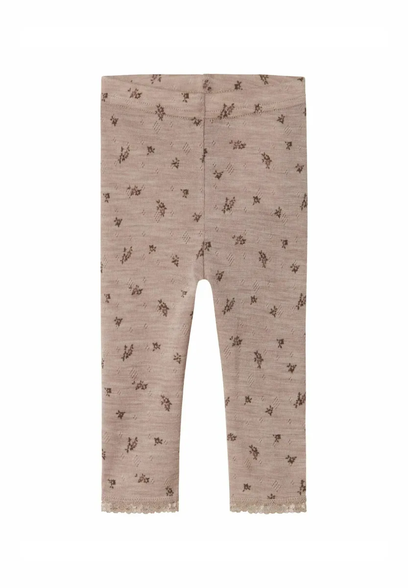 NBFWANG WOOL NEEDLE LEGGING - Leggings - Hosen - shadow gray