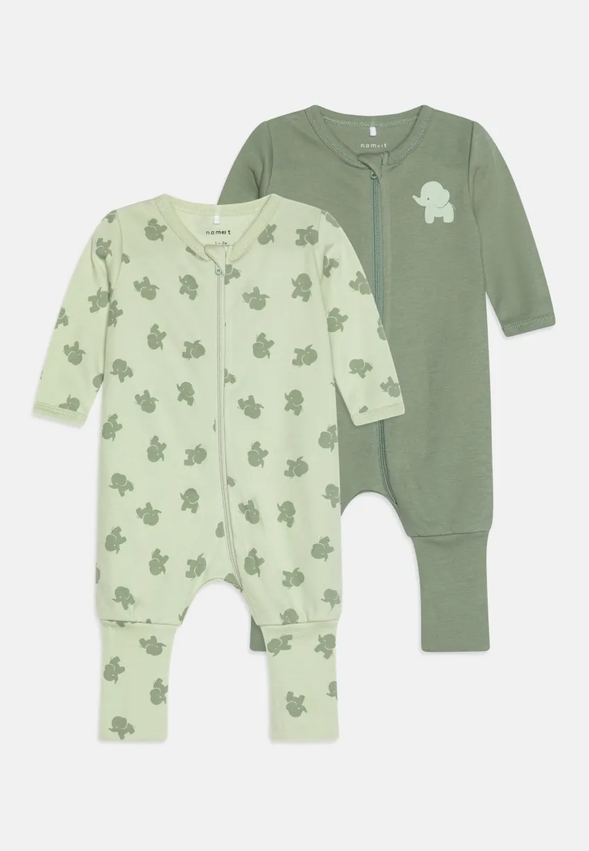 NBMNIGHTSUIT ZIP ELEPHANT 2 PACK - Pyjama - sea foam
