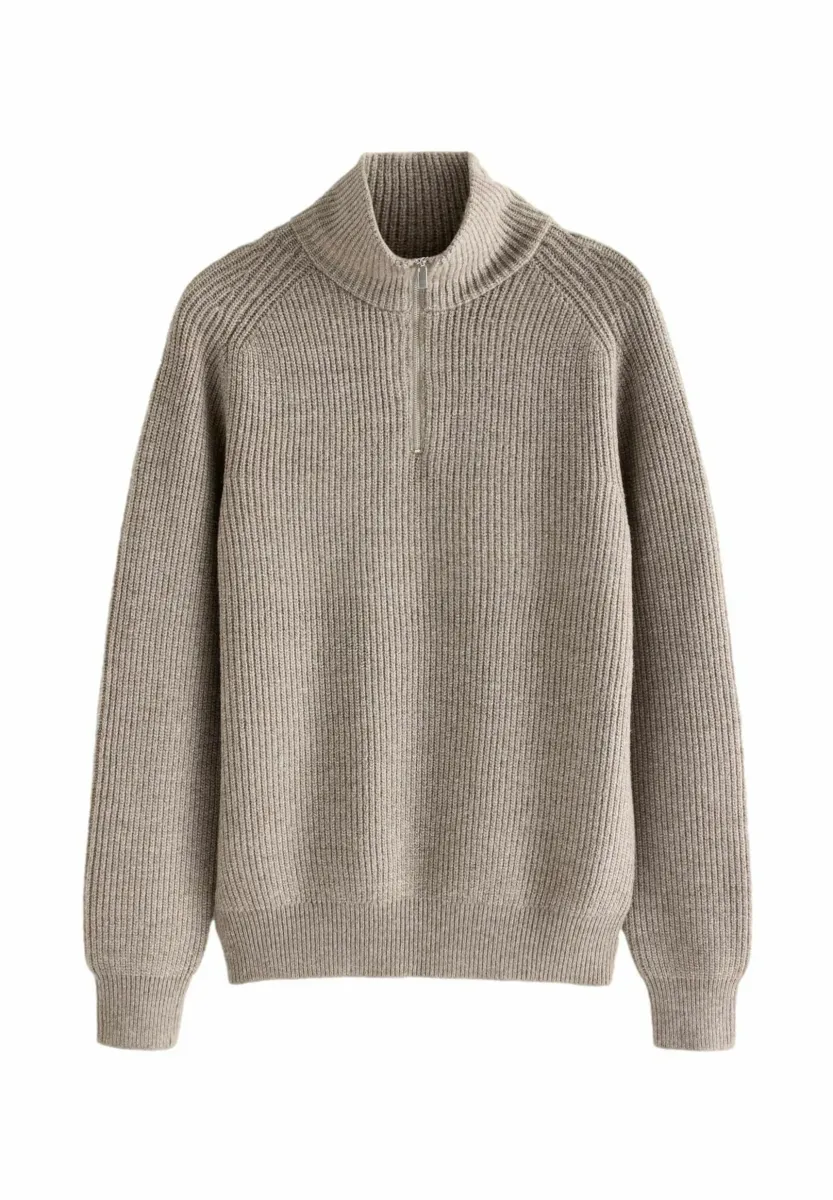 NECK - RELAXED FIT TEXTURED  - Strickpullover - neutral