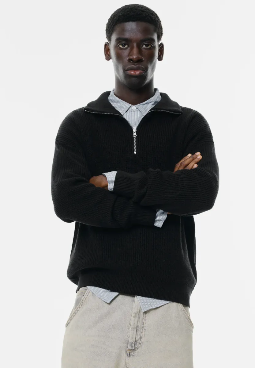 NECK - Strickpullover - black