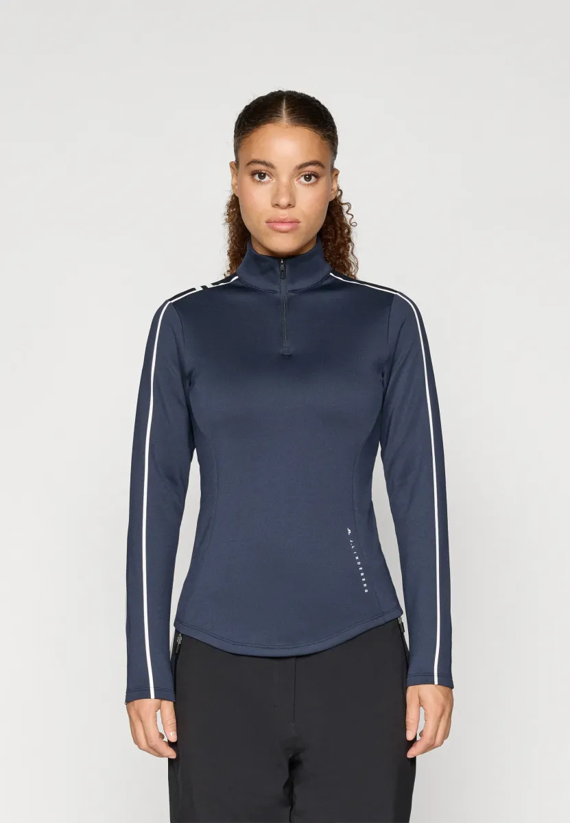 NEFE QUARTER ZIP MID LAYER - Langarmshirt - navy