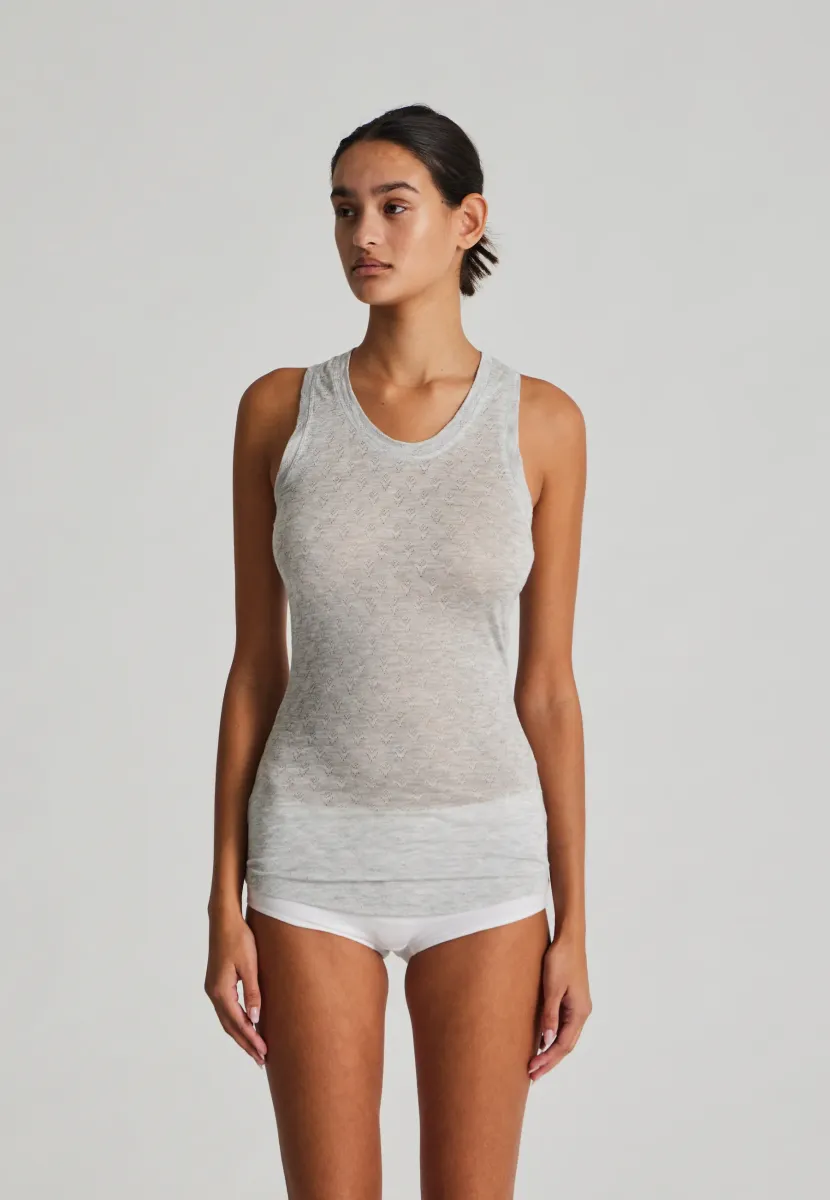 NELLIE - Top - light grey melange