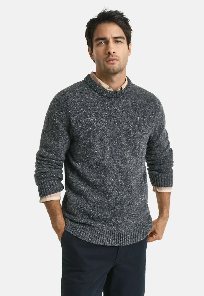 NEPS C-NECK - Strickpullover - charcoal melange