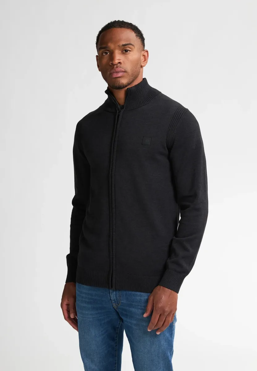NEVADA COLLAR - Strickjacke - deep black