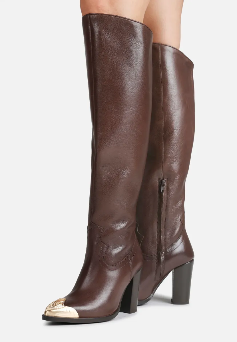 NEW AMERICANA - Cowboy-/Bikerboot - coffee bean