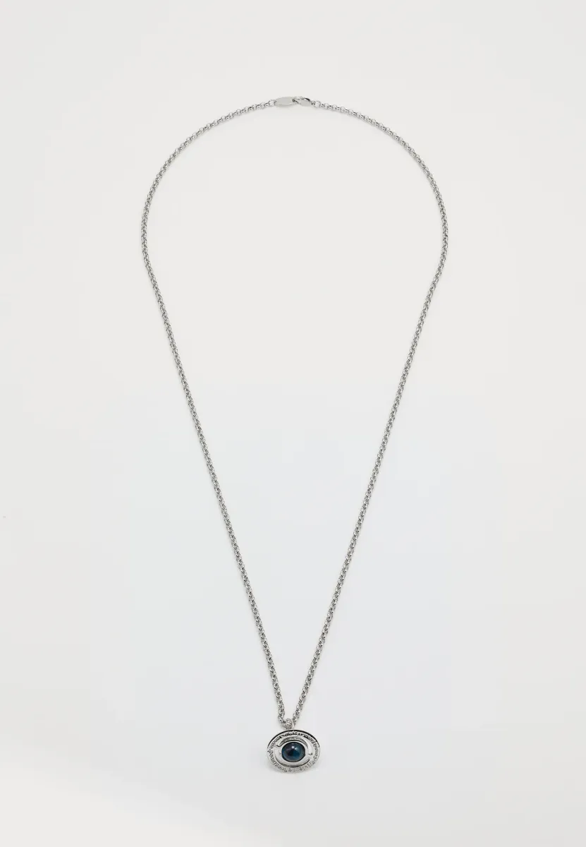 NEW TINY ORB PENDANT UNISEX - Halskette - silver-coloured/denim blue