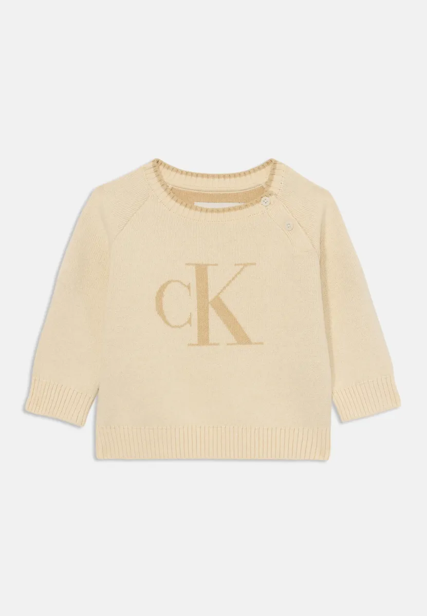 NEWBORN FLUFFY MONOGRAM LOGO UNISEX - Strickpullover - whitecap gray