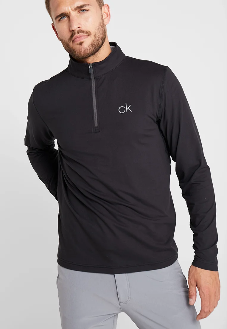 NEWPORT HALF ZIP - Langarmshirt - black