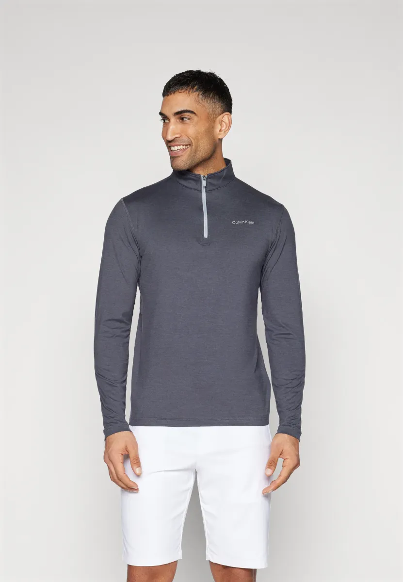 NEWPORT HALF ZIP - Langarmshirt - charcoal marl