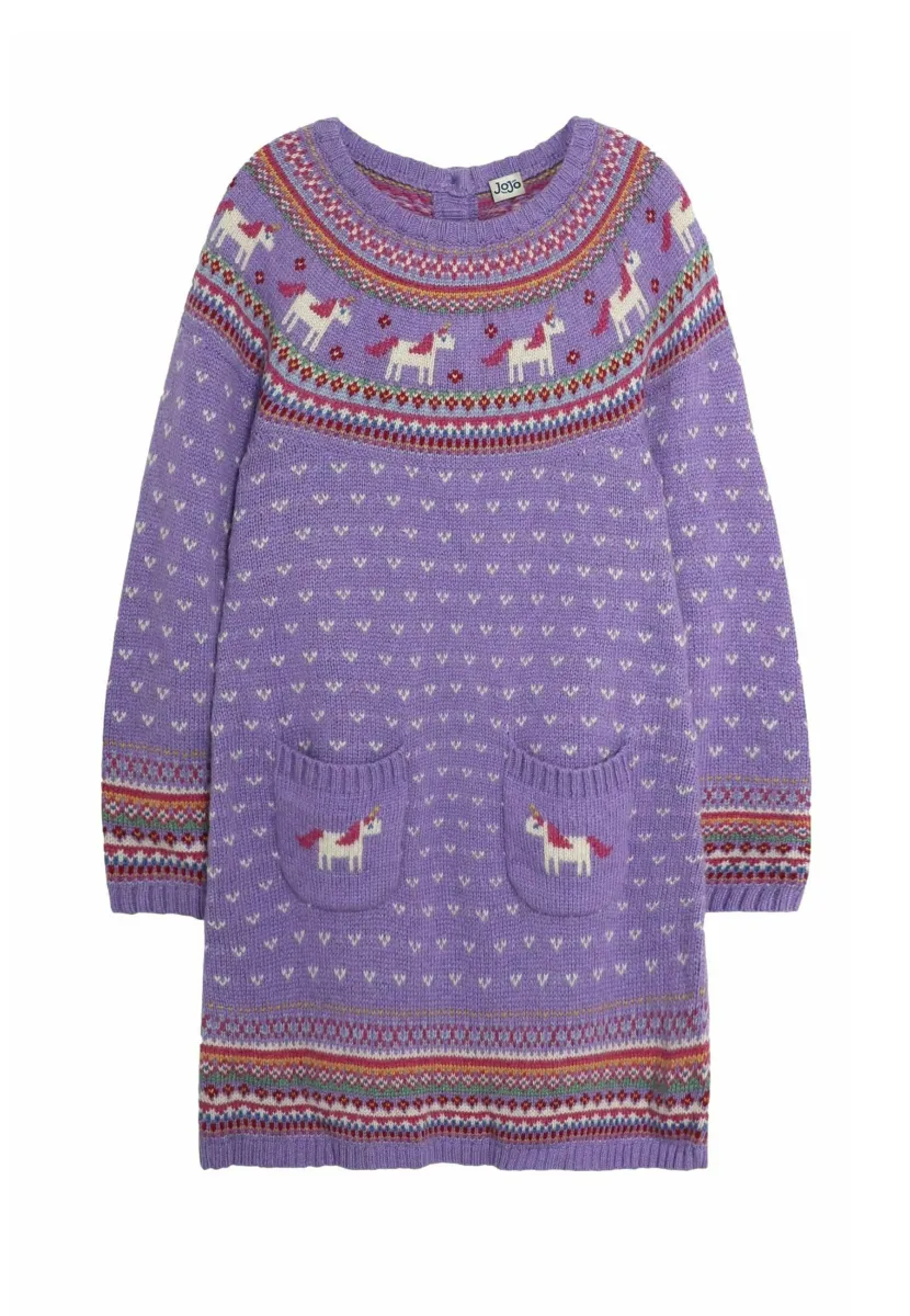 NICORN FAIR ISLE - REGULAR FIT - Strickkleid - lilac