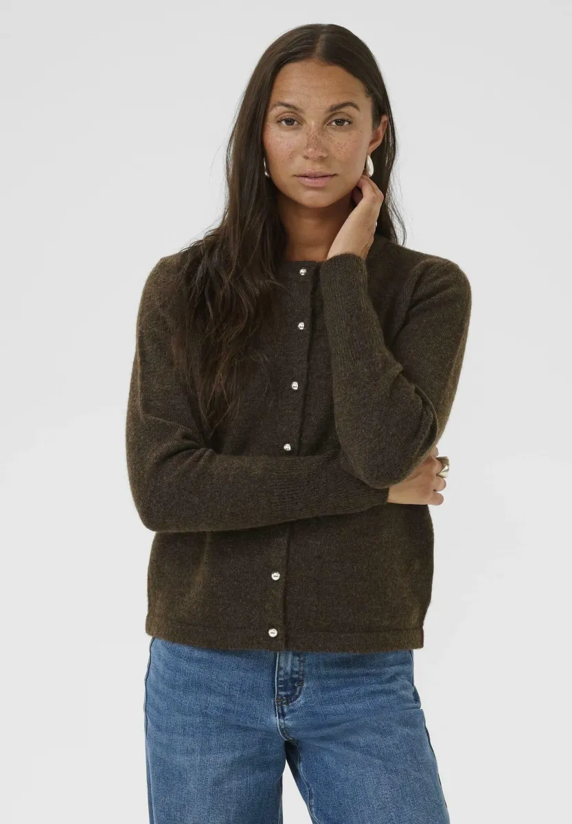NIEL - Strickjacke - chocolate brown melange